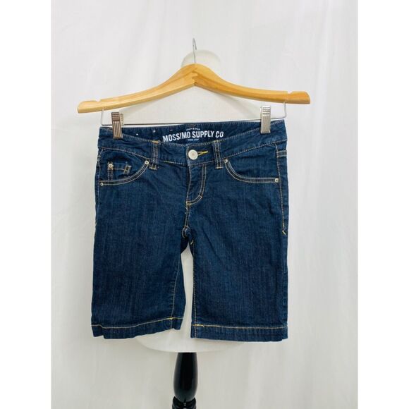 Mossimo Supply Co. Junior’s Shorts Blue Denim 5 Pocket Above the Knee Size 1 X 8 - Picture 2 of 4